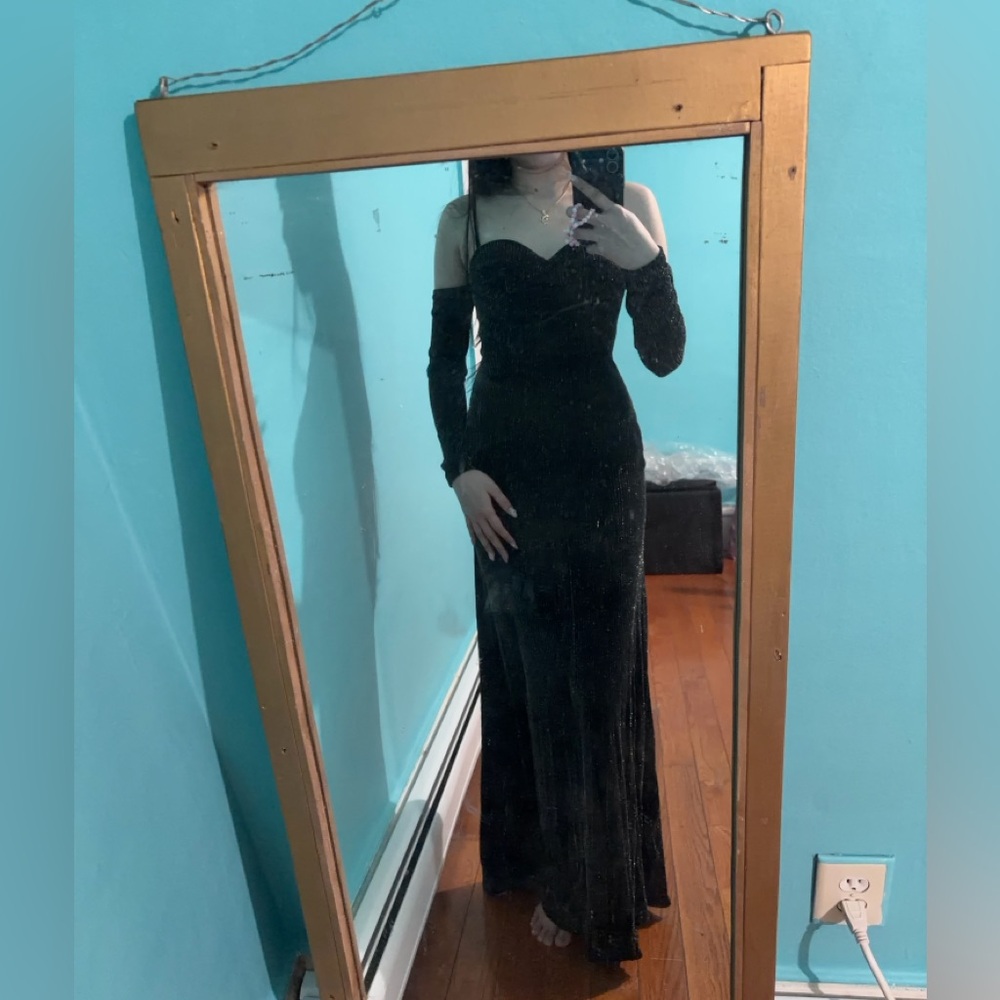 Sequin sparkling glitter dress black